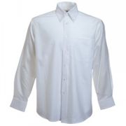 Рубашка "Long Sleeve Oxford Shirt", белый_M, 70% х/б, 30% п/э, 130 г/м2