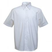 Рубашка "Short Sleeve Oxford Shirt", белый_2XL, 70% х/б, 30% п/э, 130 г/м2