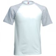 Футболка "Short Sleeve Baseball T", белый с серым_2XL, 100% х/б, 160 г/м2