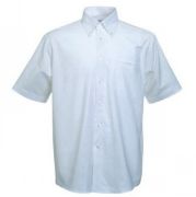 Рубашка "Short Sleeve Oxford Shirt", белый_M, 70% х/б, 30% п/э, 130 г/м2