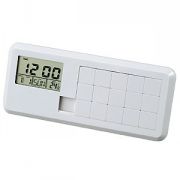 Часы с мозайкой логотипа, термометром и календарем; 14,5х6,2х1,2 см; пластик