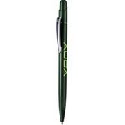 MIR, ручка шариковая с серебристым клипом, зеленый, пластик/металл