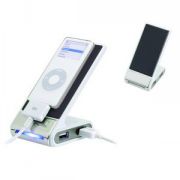 Держатель для портативных устройств с USB разветвителем на 4 порта; черный; 6х7,2х13 см; пластик Держатель для портативных устройств с USB разветвителем на 4 порта; черный; 6х7,2х13 см; пластик