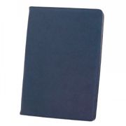 Папка А4 с бумажным блоком; темно-синий; 24х32 см; текстиль