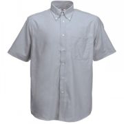 Рубашка "Short Sleeve Oxford Shirt", светло-серый_L, 70% х/б, 30% п/э, 135 г/м2