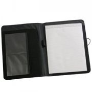 Папка А4 с карманами для СD и бумажным блоком; черный; 24х32 см; текстиль