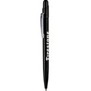 MIR, ручка шариковая с серебристым клипом, черный, пластик/металл