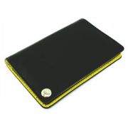 Футляр для пластиковых карт,визиток,карт памяти и SIM-карт, черный с желтым, 7х10,3х1,2 см;искусственная кожа