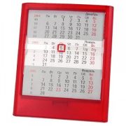 Календарь настольный на 2 года; прозрачно-красный; 12,5х16 см; пластик