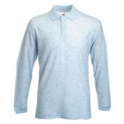 Поло "Long Sleeve Polo", пепельный_XL, 90% х/б, 10% п/э, 180 г/м2