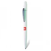 MIR, ручка шариковая с серебристым клипом, белый, пластик/металл
