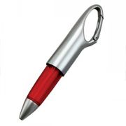 Авторучка с карабином; красный с серебристым; 12,5x1,9x2,5 см; пластик Авторучка с карабином; красный с серебристым; 12,5x1,9x2,5 см; пластик
