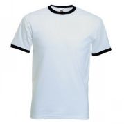 Футболка "Ringer T", белый с черным_2XL, 100% х/б, 160 г/м2