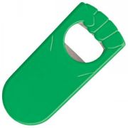 Открывалка "Кулачок"; зеленый; 9,5х4,5х1,2 см; пластик
