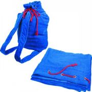 Пляжное полотенце-рюкзачок; синий с красным; 163х55 см; 55х40 см; хлопок