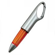 Авторучка с карабином; оранжевый с серебристым; 12,5x1,9x2,5 см; пластик Авторучка с карабином; оранжевый с серебристым; 12,5x1,9x2,5 см; пластик