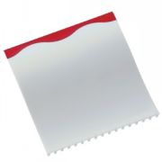 Скребок автомобильный "Волна" с непрозрачным корпусом; белый с красным; 10х10 см; пластик